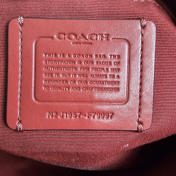 Coach Prairie Satchel Red Shoulder Bag Pebbled Leather Crossbody Strap - Picture 8 of 8